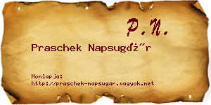 Praschek Napsugár névjegykártya